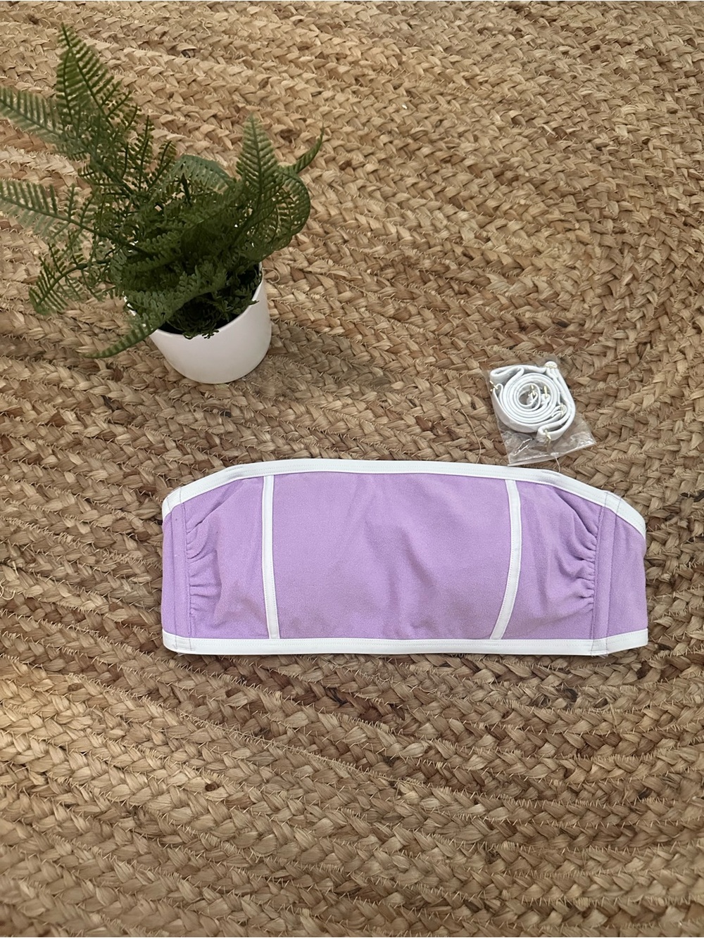 NWT LAVENDER STRAPLESS BIKINI TOP